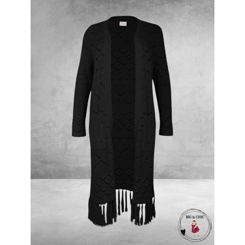 YOEK Cardigan Long Knit Zwart
