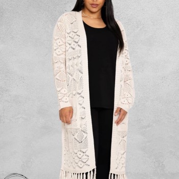 YOEK Cardigan Long Knit Zwart