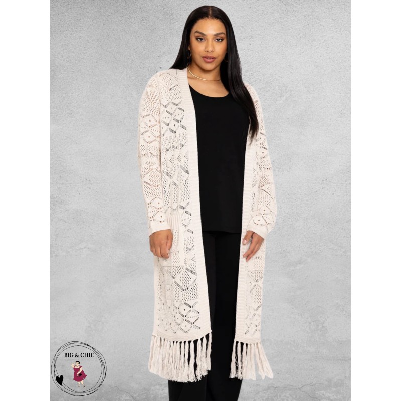 YOEK Cardigan Long Knit Zwart