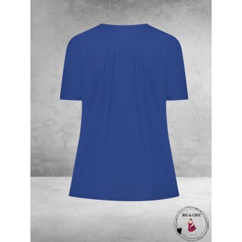 Plus Basics Wrap Top BLUE JEANS