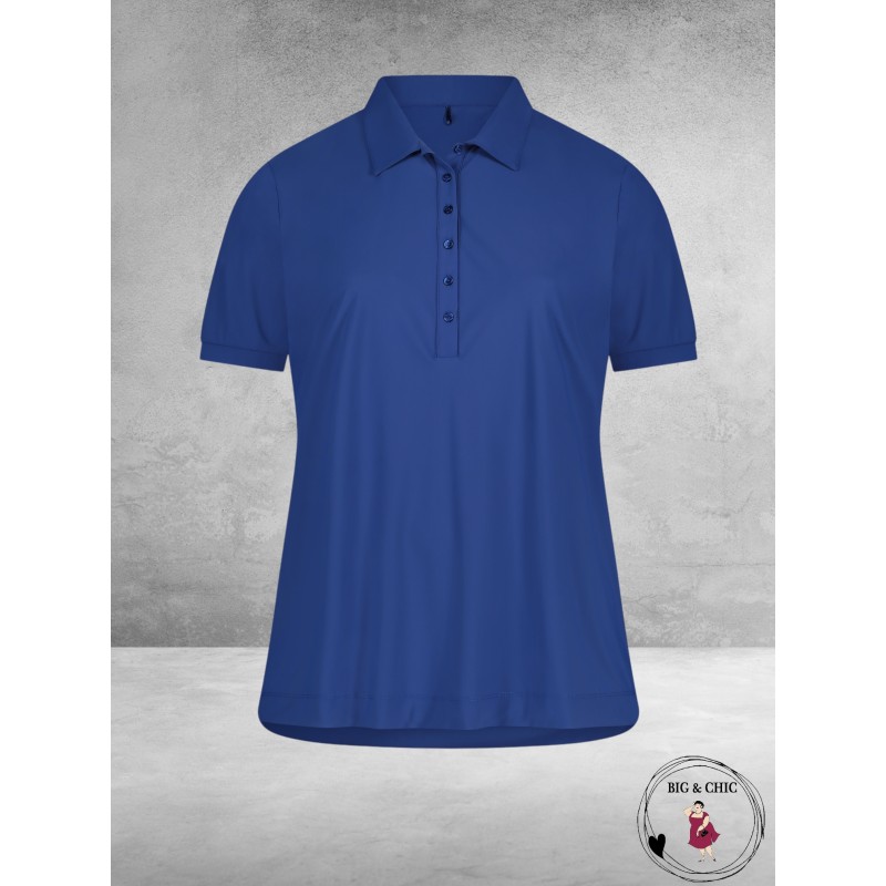 PLUS BASICS Polo Shirt Korte Mouw BLUE JEANS