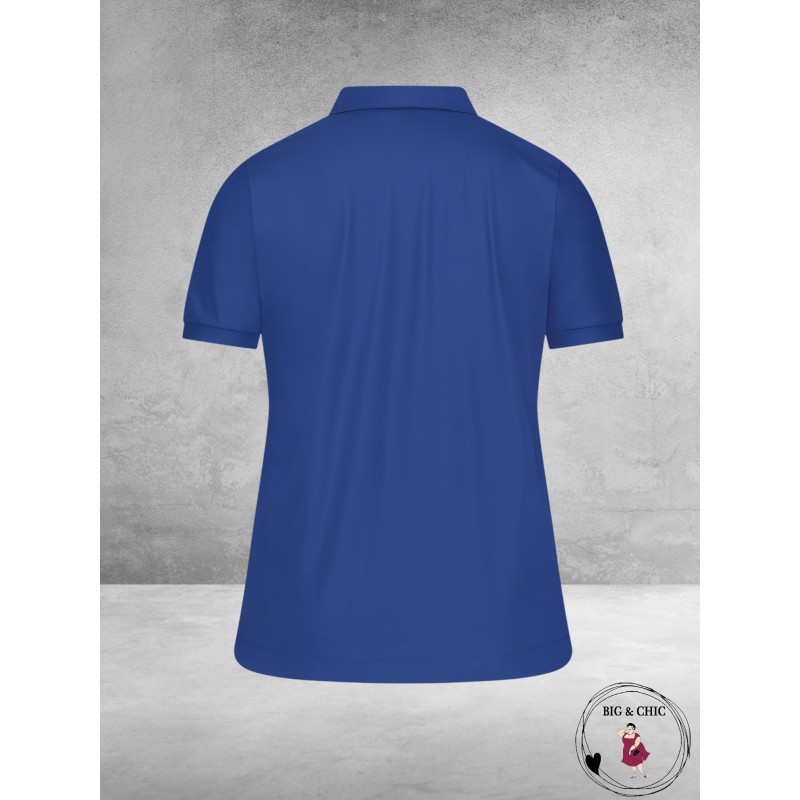 PLUS BASICS Polo Shirt Korte Mouw BLUE JEANS