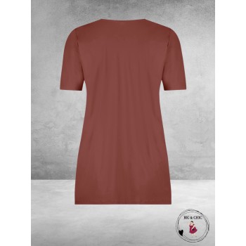 Plus Basics Travel Shirt V-Hals CACAO