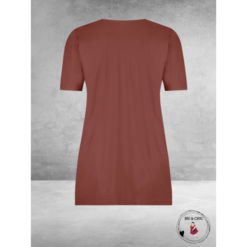 Plus Basics Travel Shirt V-Hals CACAO