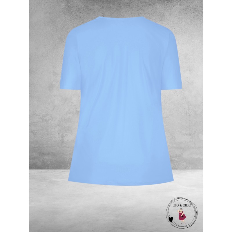 Plus Basics Wrap Top SKY