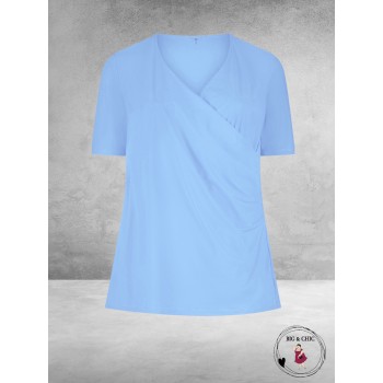 Plus Basics Wrap Top SKY