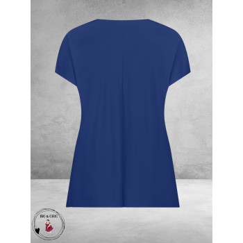 Plus Basics  Top/Shirt SS Travel Light Ink Blue