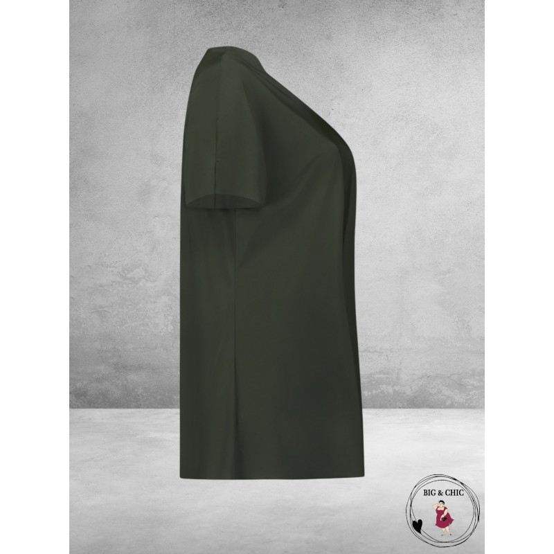 Plus Basics  Top/Shirt SS Travel Light Khaki