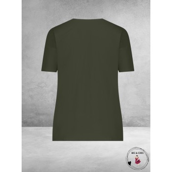 Plus Basics Wrap Top Khaki