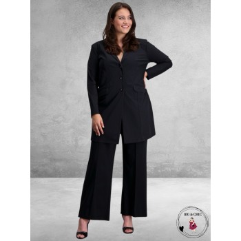 PLUS BASICS Broek/Pants Wide Zwart