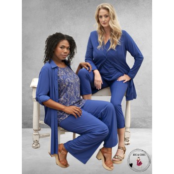 Plus Basics Blazer Long Jacket Blue Jeans