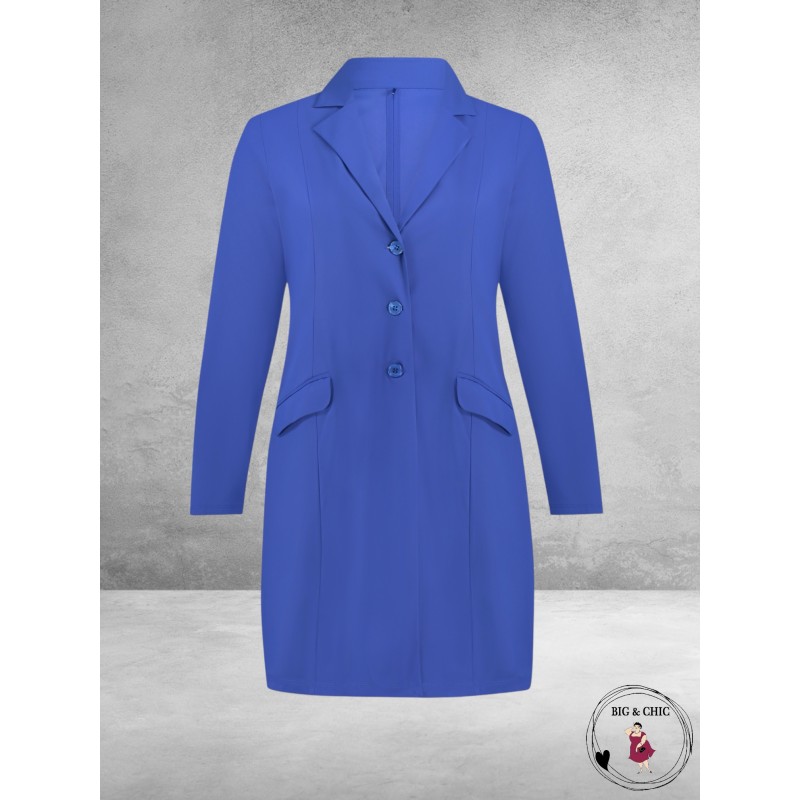 Plus Basics Blazer Long Jacket Blue Jeans