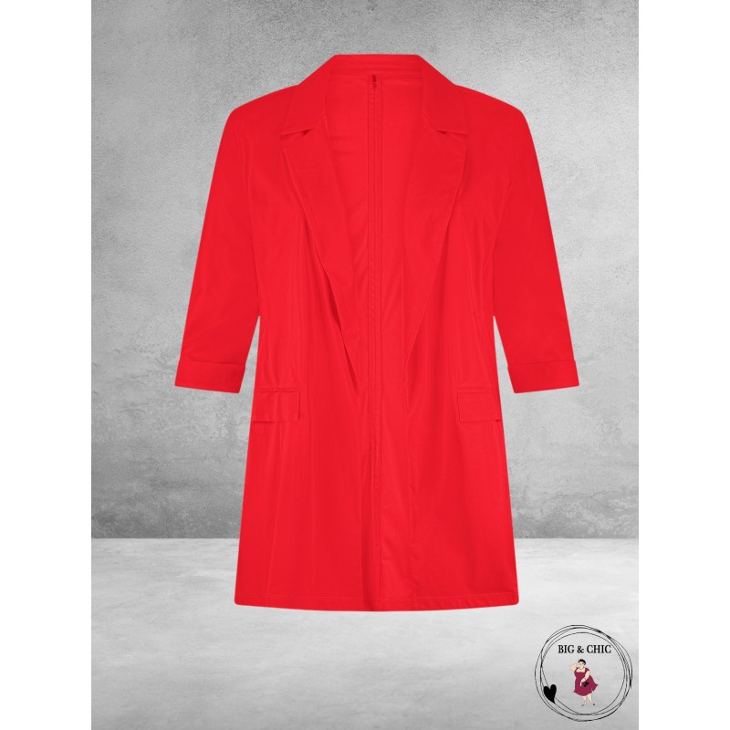 Plus Basics Blazer Roll-Up Red