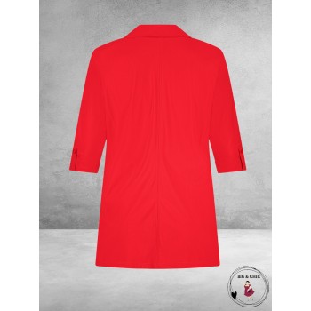 Plus Basics Blazer Roll-Up Red