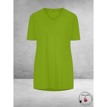Plus Basics  Shirt Tee V-Neck KIWI