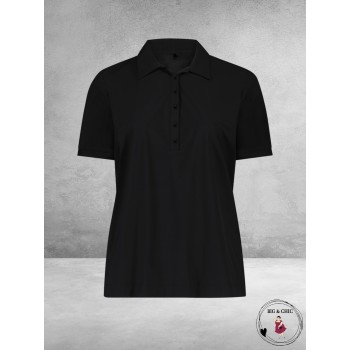 PLUS BASICS Polo Shirt Korte Mouw ZWART