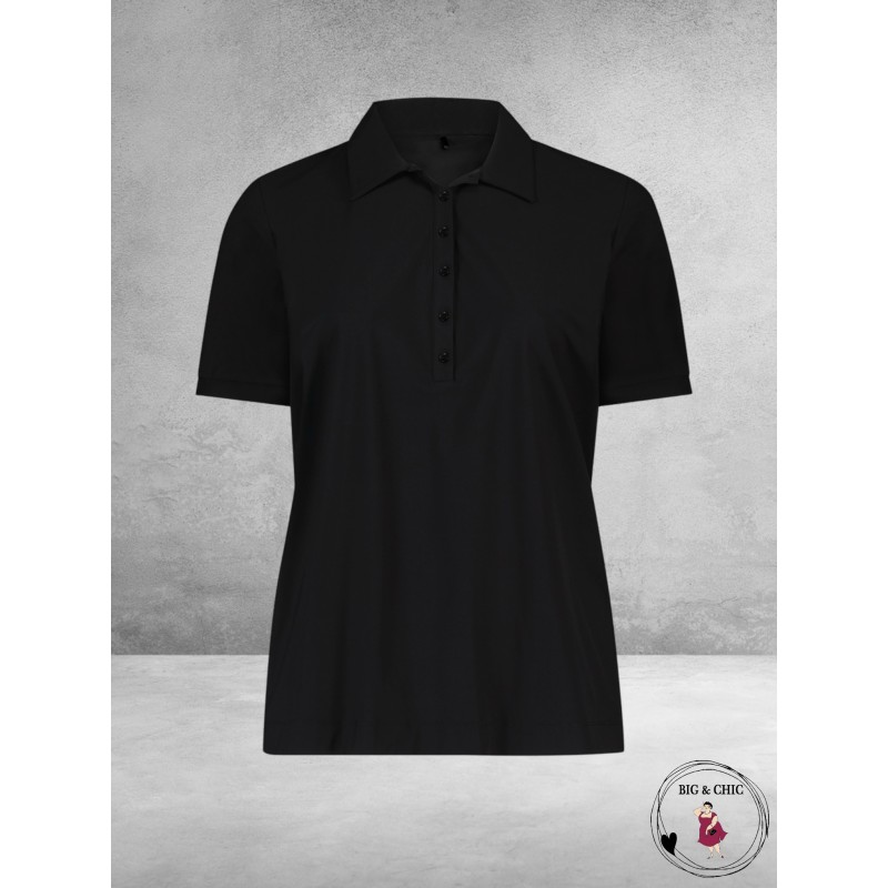 PLUS BASICS Polo Shirt Korte Mouw ZWART
