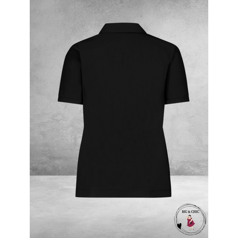 PLUS BASICS Polo Shirt Korte Mouw ZWART