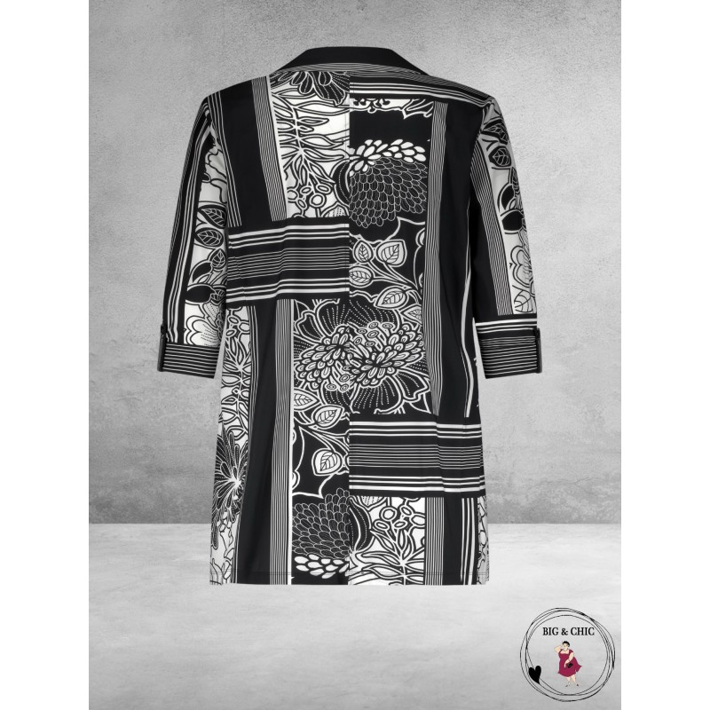 Plus Basics Blazer Roll-Up Conta Flower