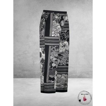 PLUS BASICS Broek/Pants Wide Contra Flower