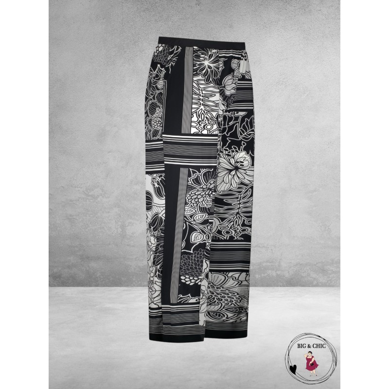 PLUS BASICS Broek/Pants Wide Contra Flower