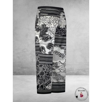 PLUS BASICS Broek/Pants Wide Contra Flower