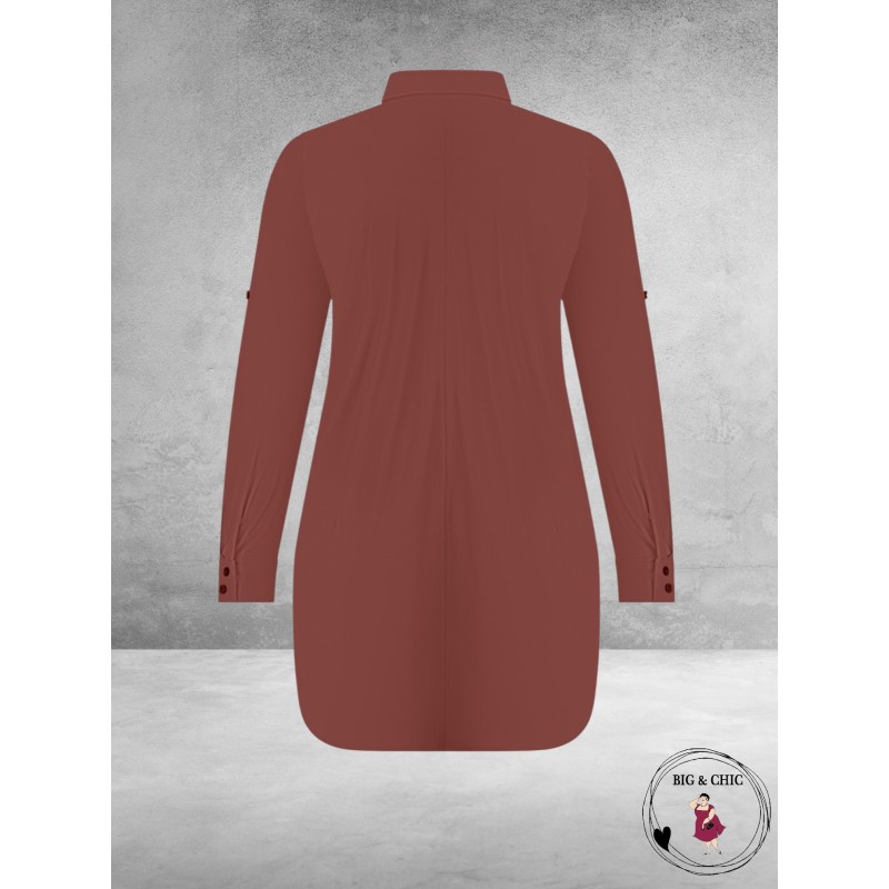 PLUS BASICS Blouse Long Cacao