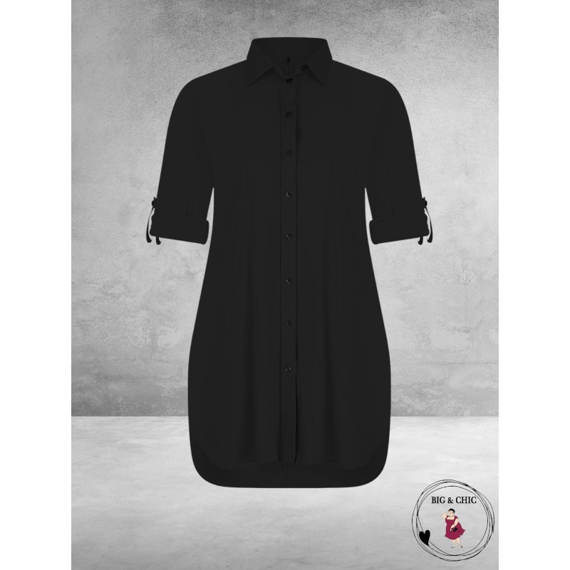 PLUS BASICS Blouse Long Light Black