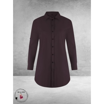 PLUS BASICS Blouse Long Prune