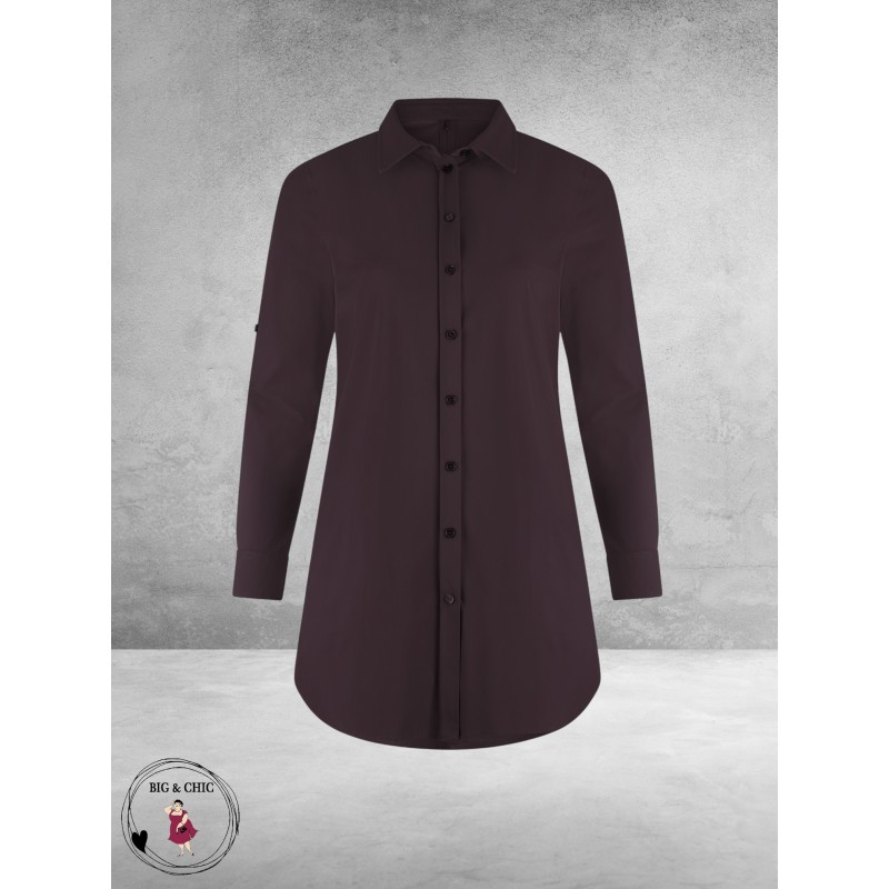 PLUS BASICS Blouse Long Prune