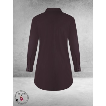 PLUS BASICS Blouse Long Prune