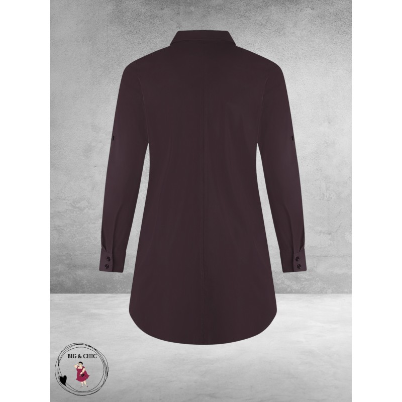 PLUS BASICS Blouse Long Prune