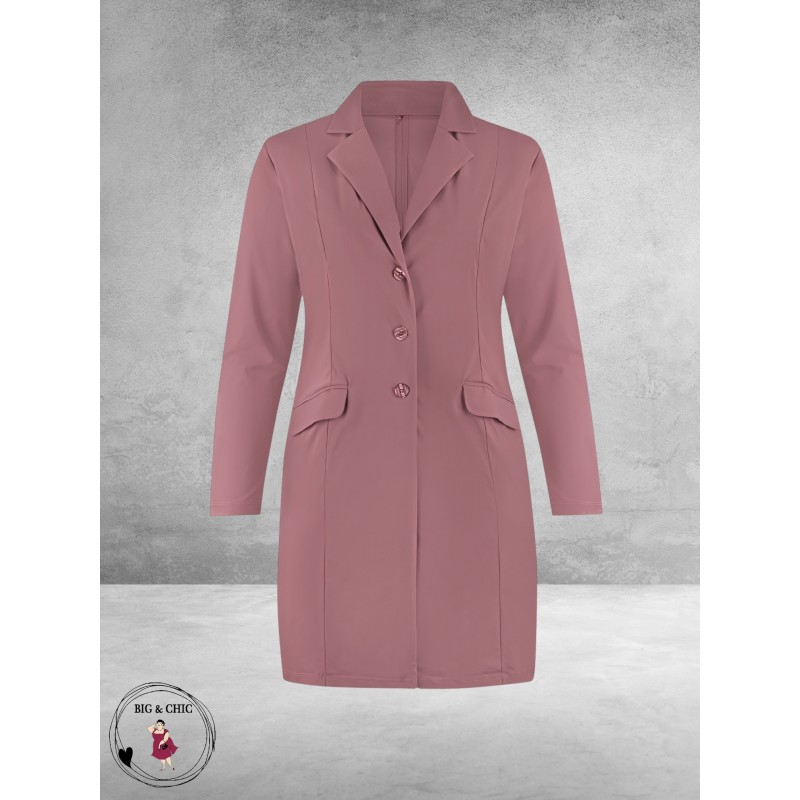 Plus Basics Blazer Long Jacket Mauve