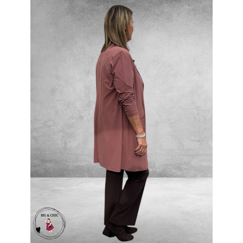 Plus Basics Blazer Long Jacket Mauve