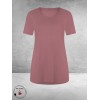 Plus Basics Travel Shirt Rond Hals MAUVE
