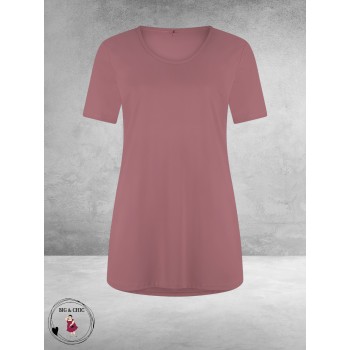 Plus Basics Travel Shirt Rond Hals MAUVE