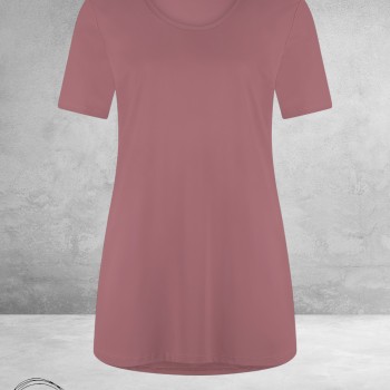 Plus Basics Travel Shirt Rond Hals MAUVE