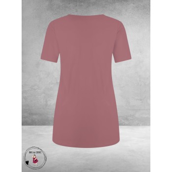Plus Basics Travel Shirt Rond Hals MAUVE