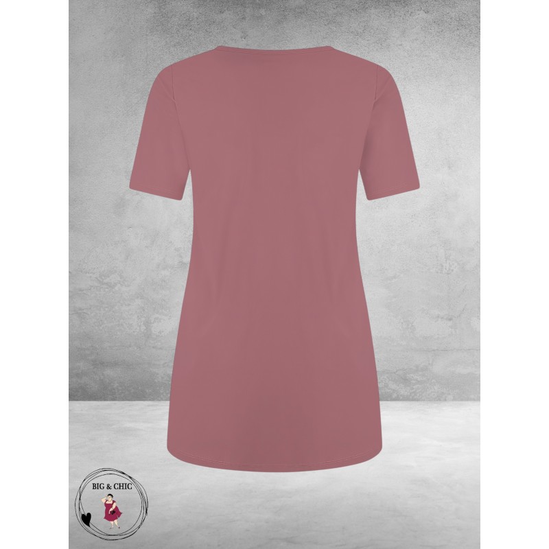 Plus Basics Travel Shirt Rond Hals MAUVE