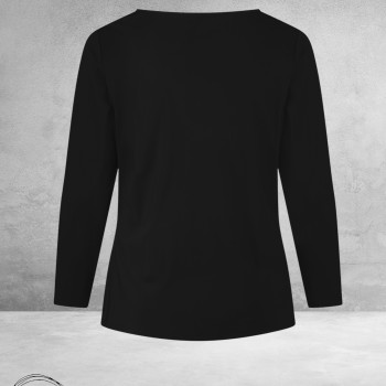 Plus Basics  Shirt Twisted Langemouw ZWART