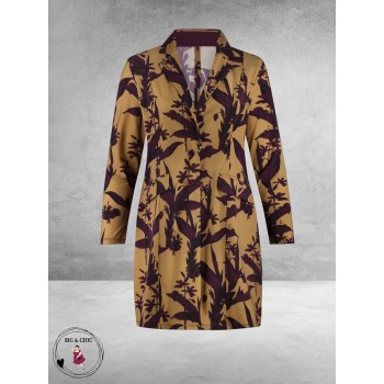 Plus Basics Blazer Long Jacket Elegant Floral