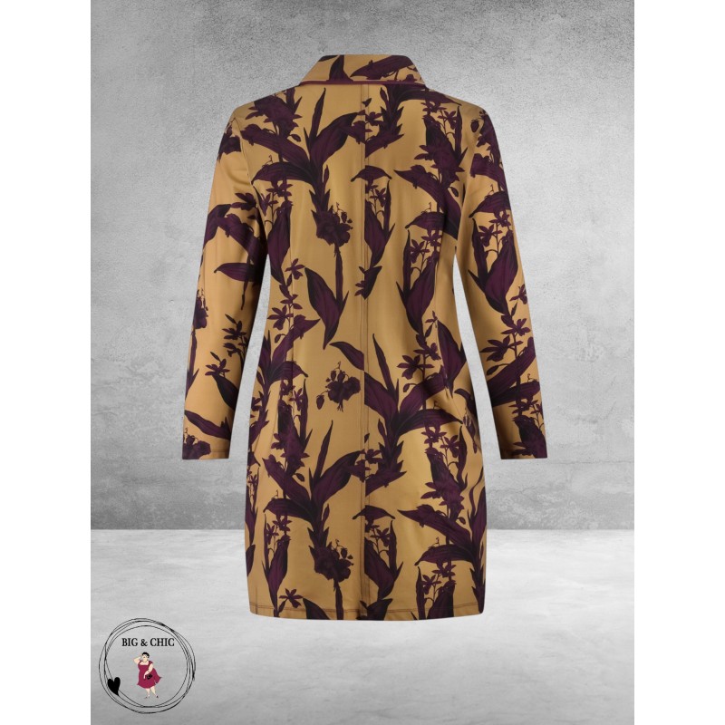 Plus Basics Blazer Long Jacket Elegant Floral