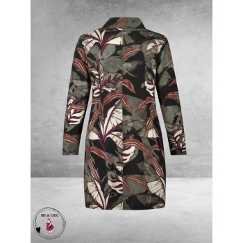 Plus Basics Blazer Long Jacket Mystic Leaves