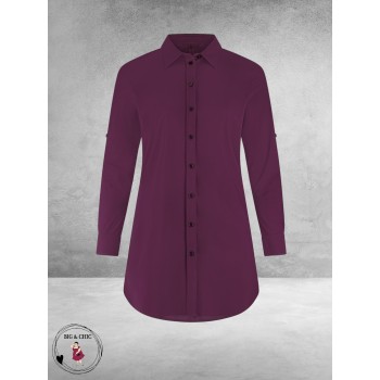 PLUS BASICS Blouse Long Burgundy
