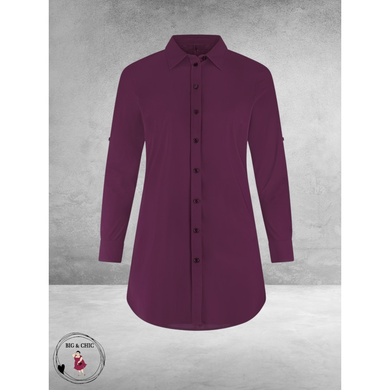 PLUS BASICS Blouse Long Burgundy