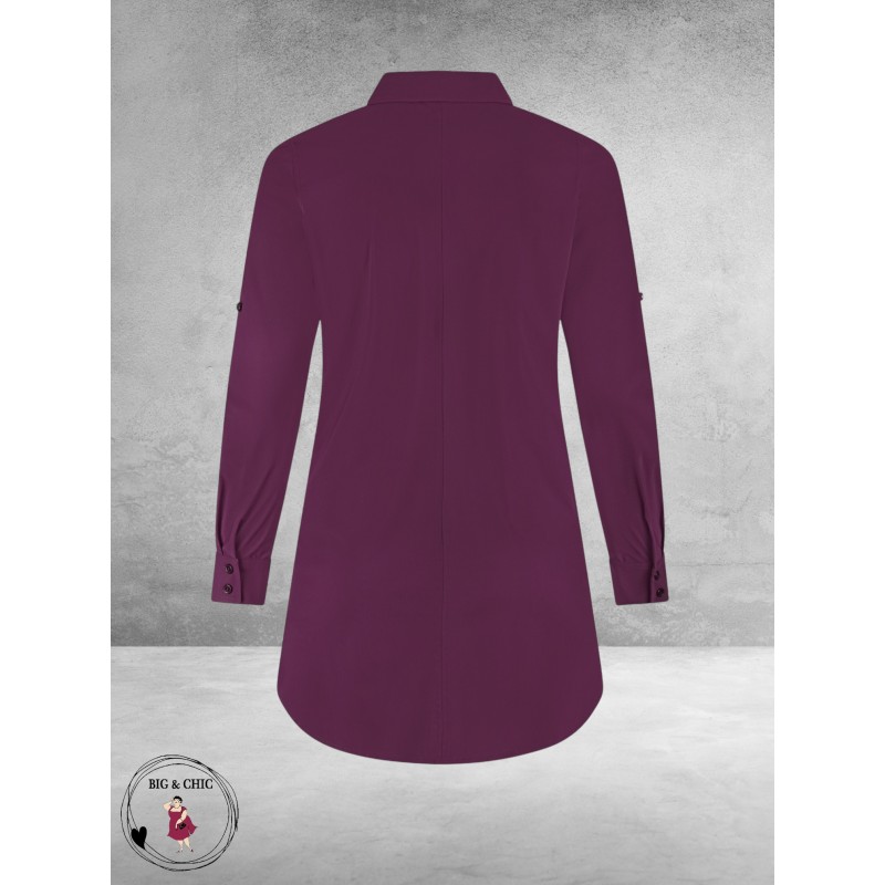PLUS BASICS Blouse Long Burgundy