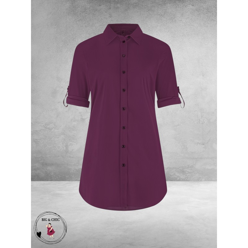 PLUS BASICS Blouse Long Burgundy
