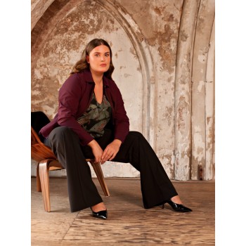 PLUS BASICS Blouse Long Burgundy