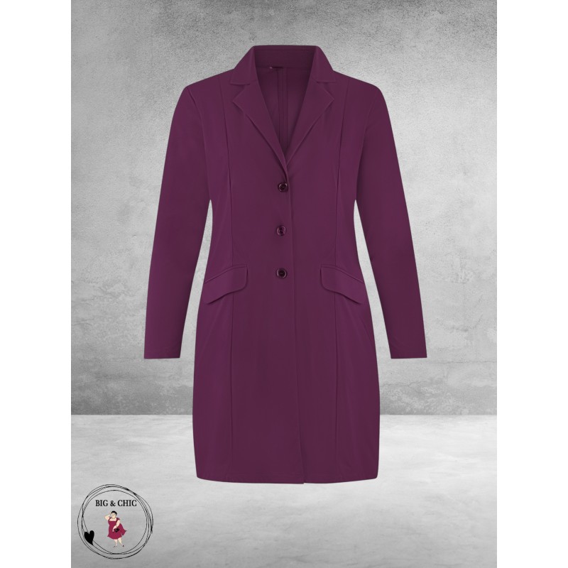 Plus Basics Blazer Long Jacket Burgundy