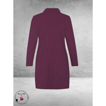 Plus Basics Blazer Long Jacket Burgundy